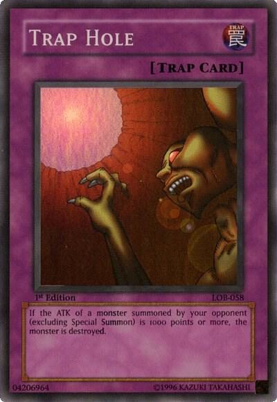 Trap Hole - The Legend of Blue Eyes White Dragon YuGiOh trading card