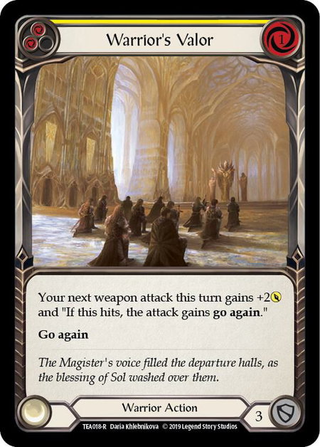 Warrior's Valor (Yellow) - Hero Deck: Dorinthea Flesh and Blood trading card