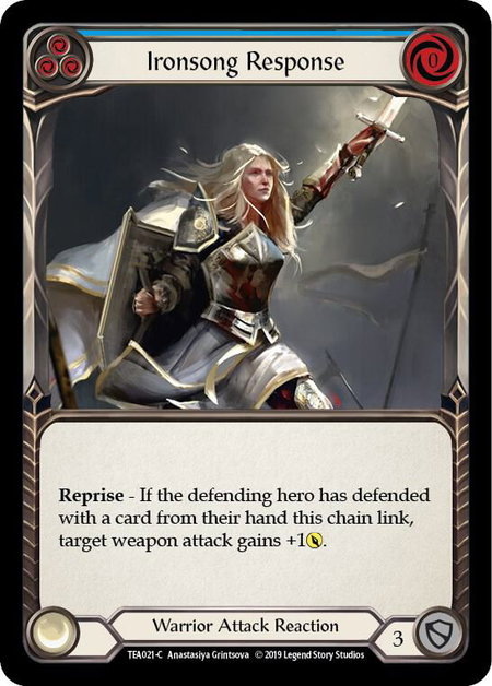 Ironsong Response (Blue) - Hero Deck: Dorinthea Flesh and Blood trading card