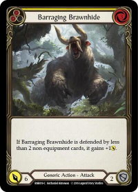 Barraging Brawnhide (Yellow) - Hero Deck: Rhinar (RNR) #RNR019 - Common Flesh and Blood Trading Card