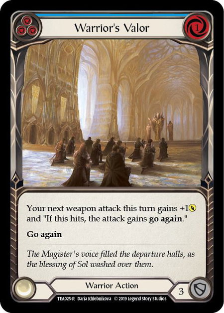 Warrior's Valor (Blue) - Hero Deck: Dorinthea Flesh and Blood trading card