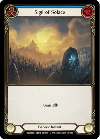 Sigil of Solace (Blue) - Hero Deck: Rhinar (RNR) #RNR030 - Rare Flesh and Blood Trading Card