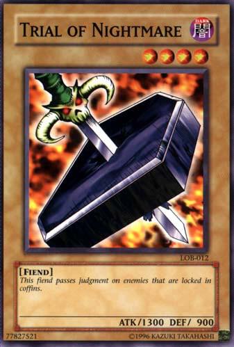 Trial of Nightmare trading card from The Legend of Blue Eyes White Dragon Trial of Nightmare - The Legend of Blue Eyes White Dragon YuGiOh trading card
