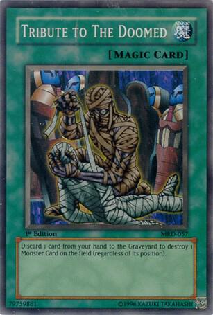 Tribute to The Doomed - Metal Raiders YuGiOh trading card