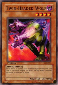 Twin-Headed Wolf - Legacy of Darkness (LOD) #LOD-008 - Common / Short Print YuGiOh Trading Card
