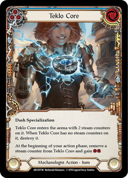 Teklo Core trading card from Arcane Rising Teklo Core - Arcane Rising Flesh and Blood trading card