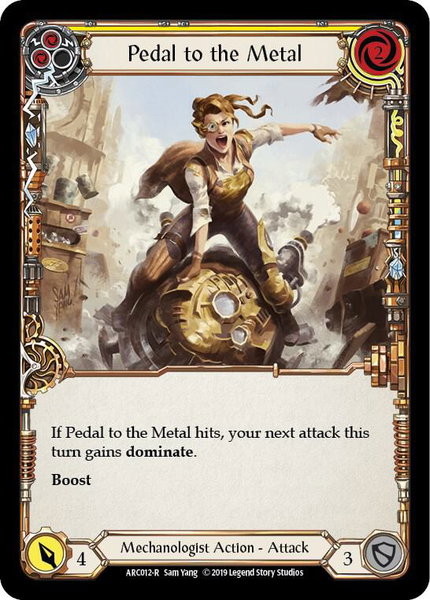 Pedal to the Metal (Yellow) trading card from Arcane Rising Pedal to the Metal (Yellow) - Arcane Rising Flesh and Blood trading card