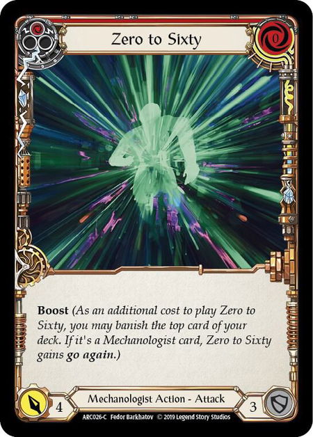 Zero to Sixty (Red) - Arcane Rising Flesh and Blood trading card