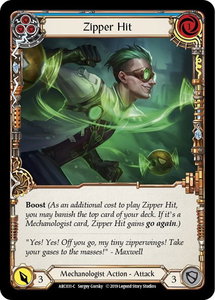 Zipper Hit (Blue) - Arcane Rising (ARC) #ARC031 - Common Flesh and Blood Trading Card