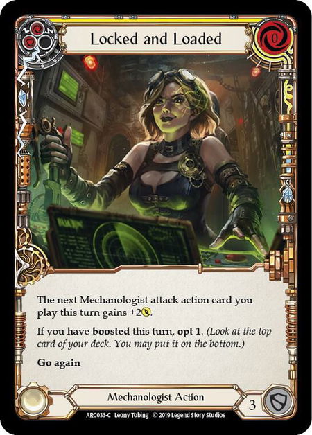 Locked and Loaded (Yellow) - Arcane Rising Flesh and Blood trading card