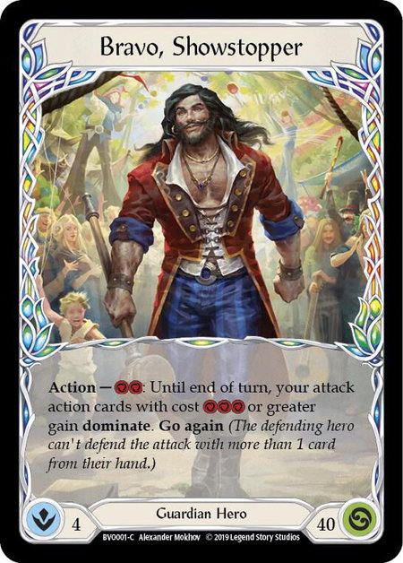 Bravo, Showstopper trading card from Hero Deck: Bravo Bravo, Showstopper - Hero Deck: Bravo Flesh and Blood trading card