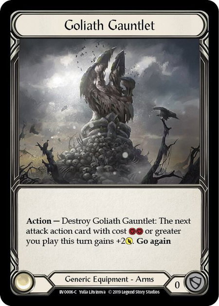Goliath Gauntlet trading card from Hero Deck: Bravo Goliath Gauntlet - Hero Deck: Bravo Flesh and Blood trading card