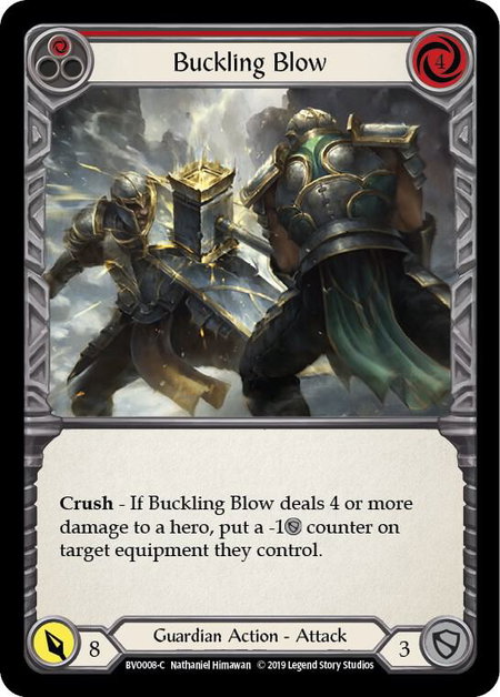 Buckling Blow (Red) - Hero Deck: Bravo Flesh and Blood trading card