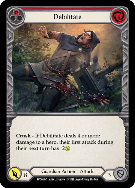 Debilitate (Red) - Hero Deck: Bravo Flesh and Blood trading card