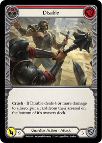 Disable (Red) - Hero Deck: Bravo (BVO) #BVO011 - Rare Flesh and Blood Trading Card