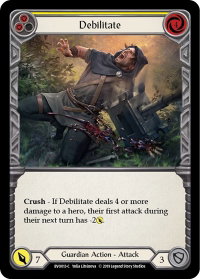 Debilitate (Yellow) - Hero Deck: Bravo (BVO) #BVO013 - Common Flesh and Blood Trading Card