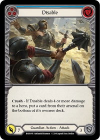 Disable (Blue) - Hero Deck: Bravo (BVO) #BVO019 - Rare Flesh and Blood Trading Card