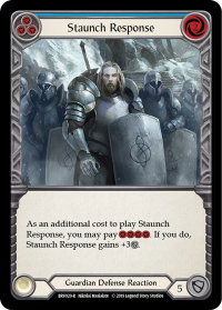 Staunch Response (Blue) - Hero Deck: Bravo (BVO) #BVO020 - Rare Flesh and Blood Trading Card