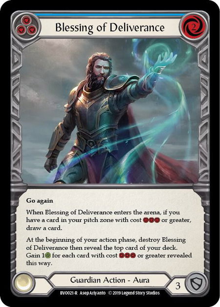 Blessing of Deliverance (Blue) - Hero Deck: Bravo Flesh and Blood trading card