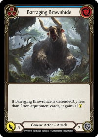 Barraging Brawnhide (Blue) - Hero Deck: Bravo (BVO) #BVO023 - Common Flesh and Blood Trading Card