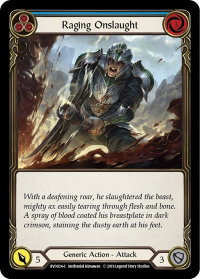 Raging Onslaught (Blue) - Hero Deck: Bravo (BVO) #BVO024 - Common Flesh and Blood Trading Card