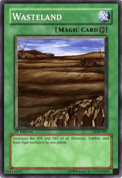 Wasteland - The Legend of Blue Eyes White Dragon YuGiOh trading card