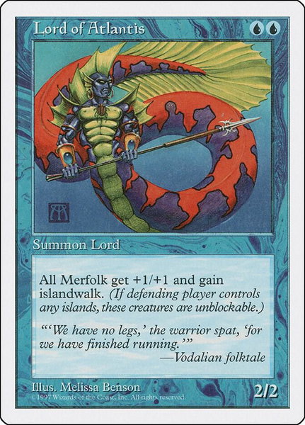 Lord of Atlantis trading card from Fifth Edition Lord of Atlantis - Fifth Edition Magic: The Gathering trading card