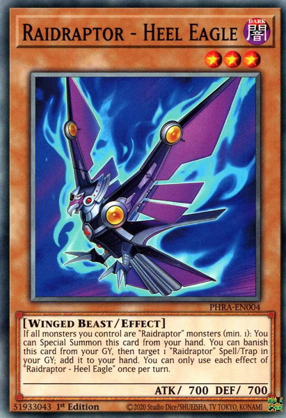 Raidraptor - Heel Eagle - Phantom Rage YuGiOh trading card