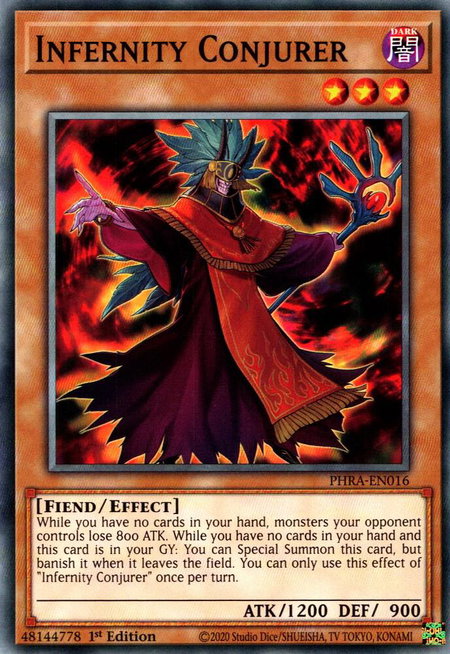 Infernity Conjurer trading card from Phantom Rage Infernity Conjurer - Phantom Rage YuGiOh trading card