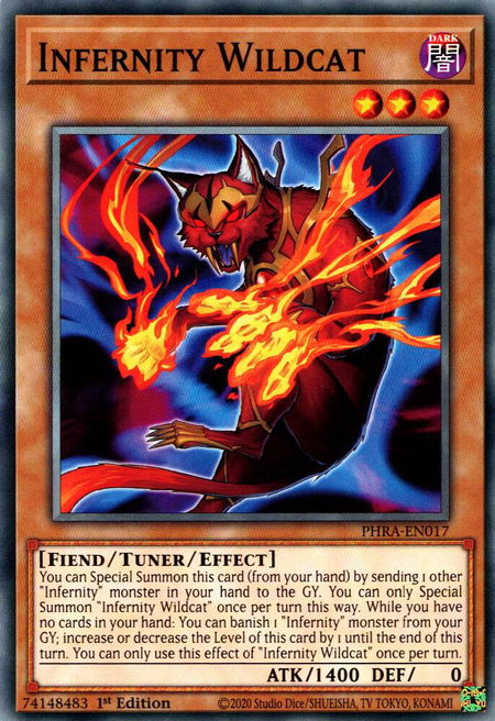 Infernity Wildcat - Phantom Rage YuGiOh trading card