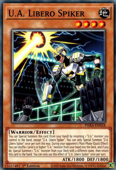 U.A. Libero Spiker - Phantom Rage YuGiOh trading card