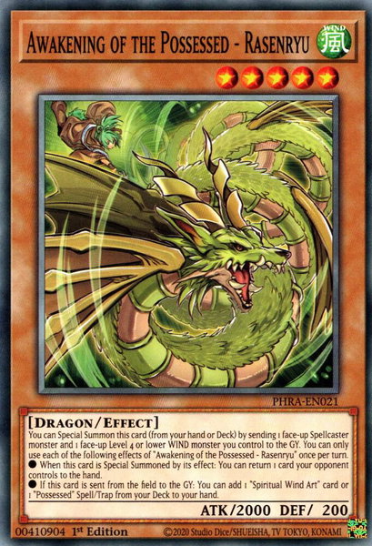 Awakening of the Possessed - Rasenryu trading card from Phantom Rage Awakening of the Possessed - Rasenryu - Phantom Rage YuGiOh trading card