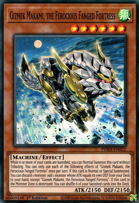 Gizmek Makami, the Ferocious Fanged Fortress trading card from Phantom Rage Gizmek Makami, the Ferocious Fanged Fortress - Phantom Rage YuGiOh trading card