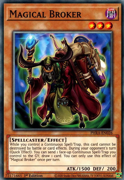 Magical Broker trading card from Phantom Rage Magical Broker - Phantom Rage YuGiOh trading card