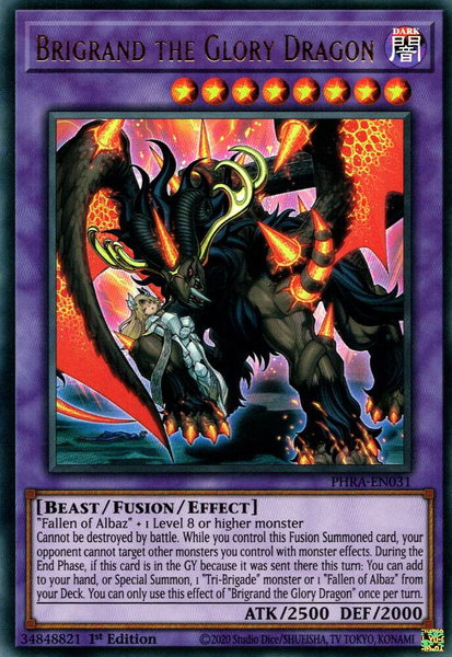 Brigrand the Glory Dragon - Phantom Rage YuGiOh trading card