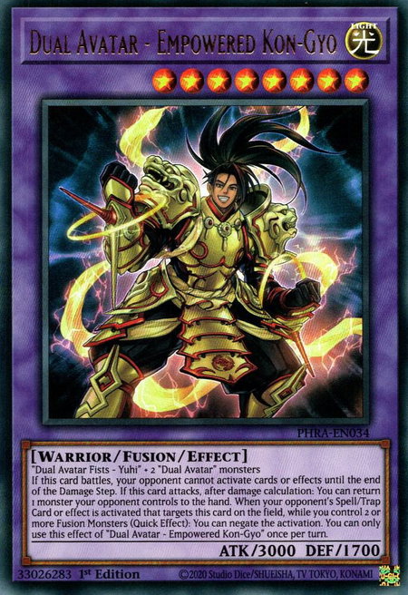 Dual Avatar - Empowered Kon-Gyo - Phantom Rage YuGiOh trading card