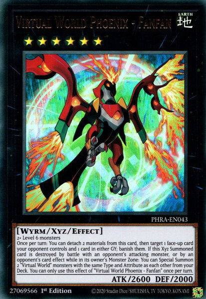 Virtual World Phoenix - Fanfan - Phantom Rage YuGiOh trading card