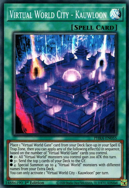 Virtual World City - Kauwloon trading card from Phantom Rage Virtual World City - Kauwloon - Phantom Rage YuGiOh trading card