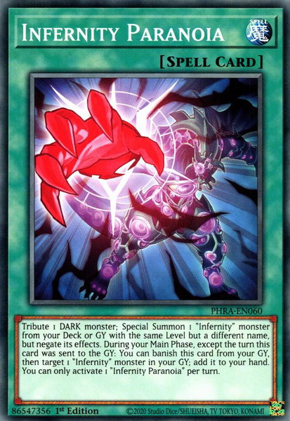 Infernity Paranoia - Phantom Rage YuGiOh trading card