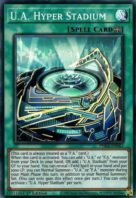 U.A. Hyper Stadium - Phantom Rage YuGiOh trading card