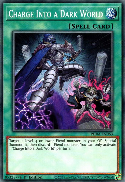 Charge Into a Dark World - Phantom Rage YuGiOh trading card