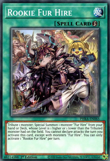 Rookie Fur Hire - Phantom Rage YuGiOh trading card