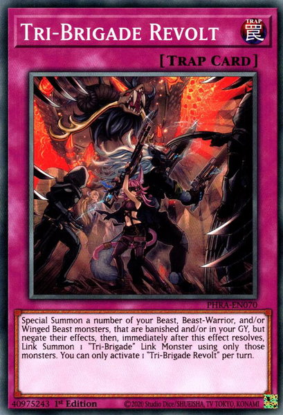 Tri-Brigade Revolt trading card from Phantom Rage Tri-Brigade Revolt - Phantom Rage YuGiOh trading card