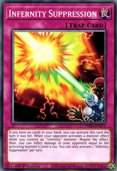 Infernity Suppression trading card from Phantom Rage Infernity Suppression - Phantom Rage YuGiOh trading card