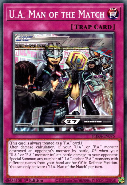 U.A. Man of the Match - Phantom Rage YuGiOh trading card