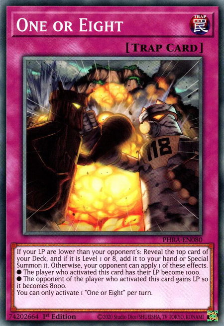 One or Eight - Phantom Rage YuGiOh trading card