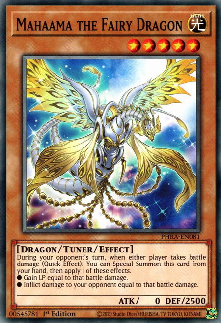 Mahaama the Fairy Dragon - Phantom Rage YuGiOh trading card