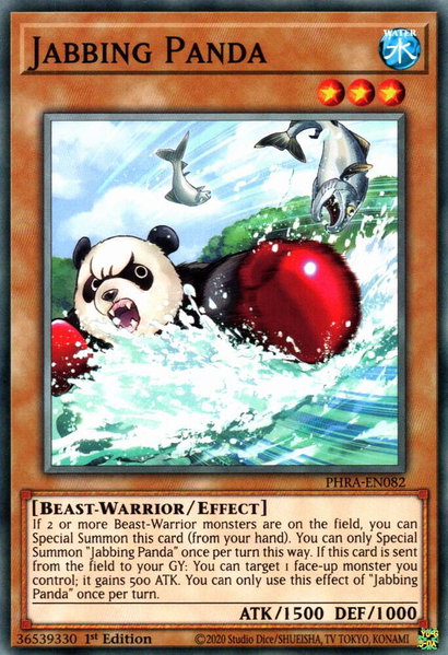 Jabbing Panda trading card from Phantom Rage Jabbing Panda - Phantom Rage YuGiOh trading card