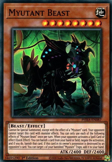 Myutant Beast trading card from Phantom Rage Myutant Beast - Phantom Rage YuGiOh trading card
