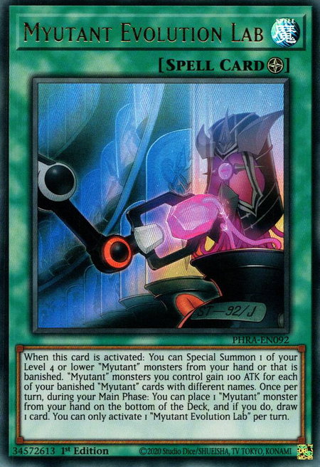 Myutant Evolution Lab - Phantom Rage YuGiOh trading card